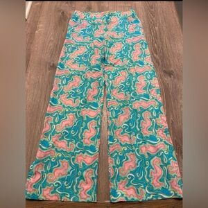 Lilly Pulitzer Wide Leg Beach Pants Women’s Small Palazzo Seahorse Pants